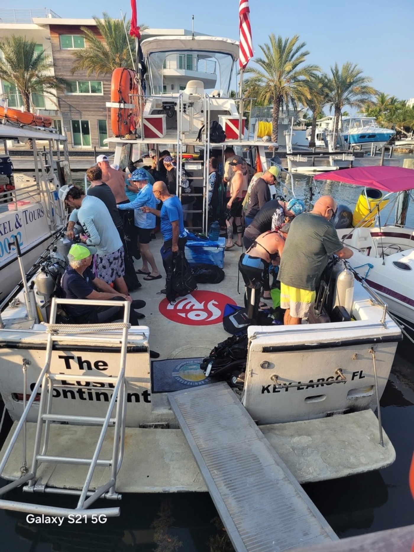 Loading the dive boat for a Tavernier trip